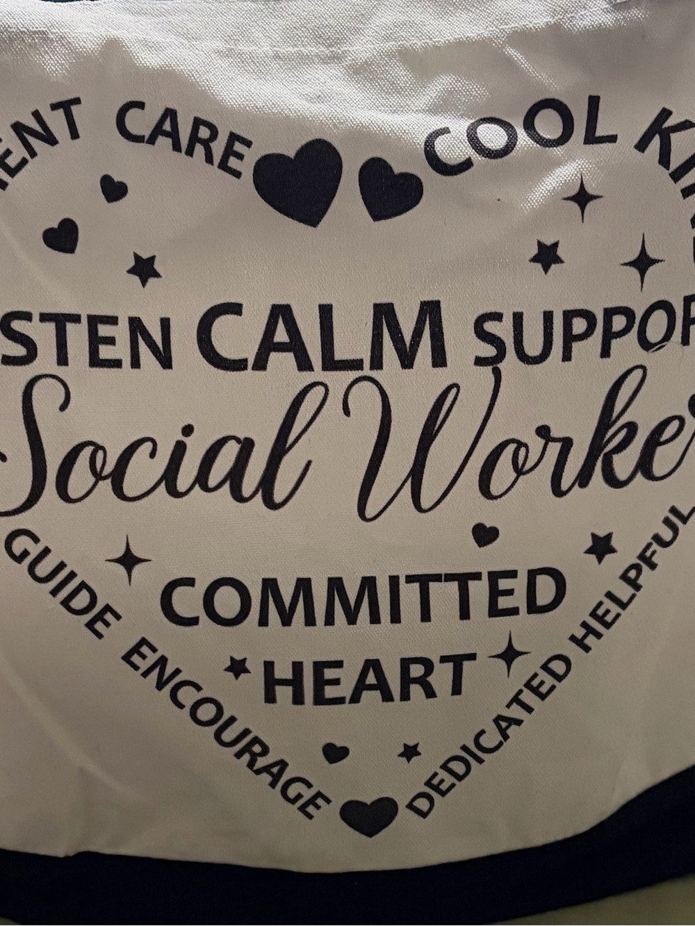 Social Worker Canvas Tote Bag - Black on Cream